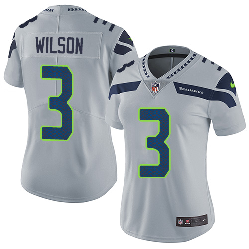 2019 Women Seattle Seahawks #3 Wilson grey Nike Vapor Untouchable Limited NFL Jersey->women nfl jersey->Women Jersey